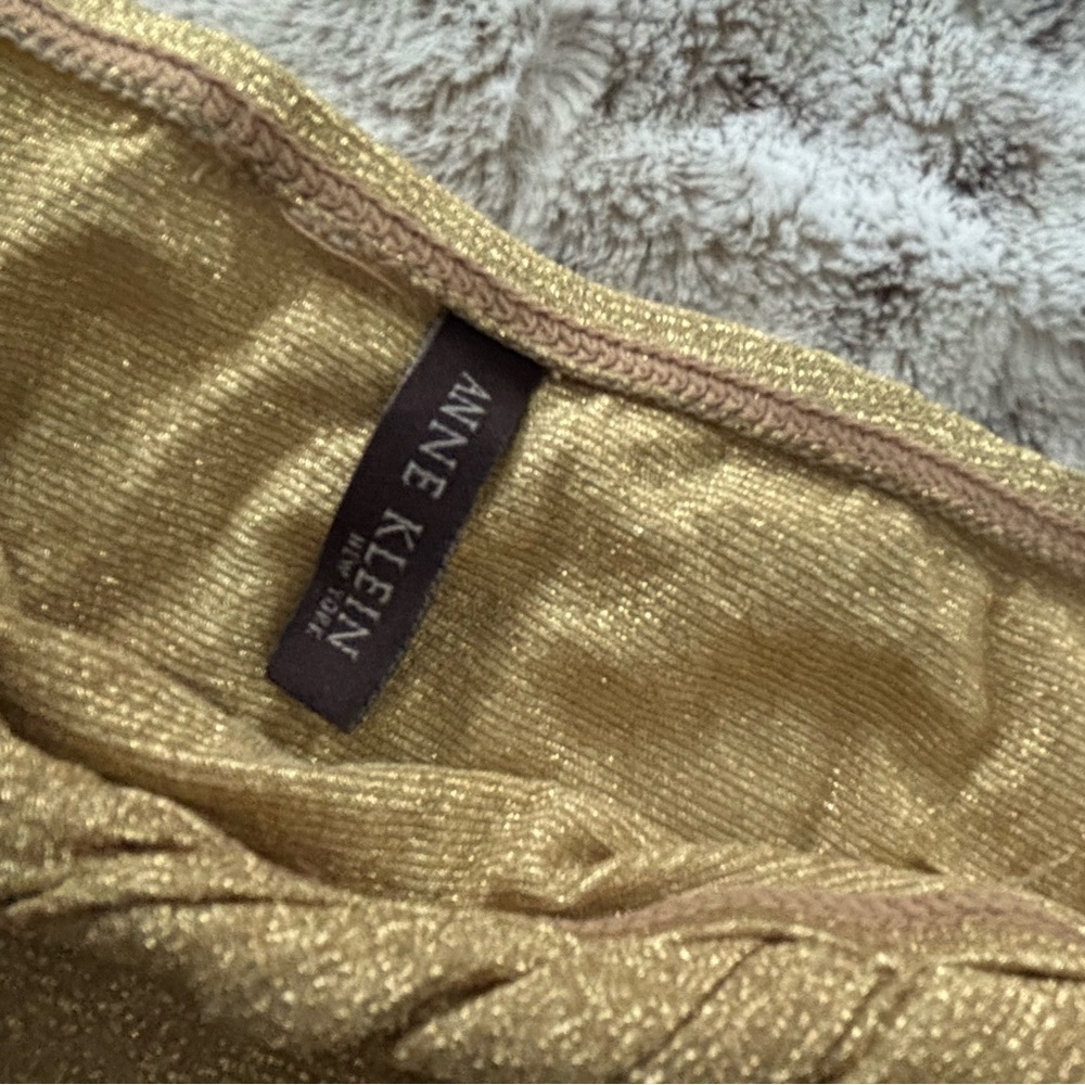 NWOT AK Swim Skirt in Metallic Gold w Braided Waist. Coverup.